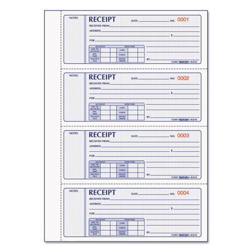 Rediform® Money Receipt Book, Three-part Carbonless, 7 X 2.75, 4-page, 200 Forms freeshipping - TVN Wholesale