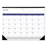 Blueline® Duraglobe Monthly Desk Pad Calendar, 22 X 17, White-blue-gray Sheets, Black Binding-corners,12-month (jan To Dec): 2022 freeshipping - TVN Wholesale