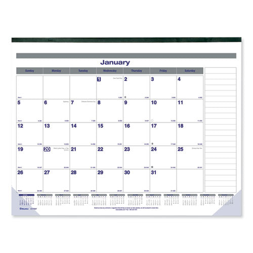 Blueline® Net Zero Carbon Monthly Desk Pad Calendar, 22 X 17, White-gray-blue Sheets, Black Binding, 12-month (jan To Dec): 2022 freeshipping - TVN Wholesale
