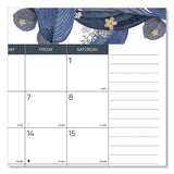 Blueline® Monthly Desk Pad Calendar, Gold Detail Floral Artwork, 22 X 17, Black Binding, Clear Corners, 12-month (jan-dec): 2022 freeshipping - TVN Wholesale