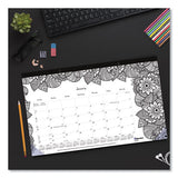 Blueline® Monthly Desk Pad Calendar, Doodleplan Coloring Pages, 17.75 X 10.88, Black Binding, Clear Corners, 12-month (jan-dec): 2022 freeshipping - TVN Wholesale