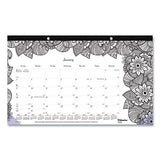 Blueline® Monthly Desk Pad Calendar, Doodleplan Coloring Pages, 17.75 X 10.88, Black Binding, Clear Corners, 12-month (jan-dec): 2022 freeshipping - TVN Wholesale