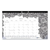 Blueline® Monthly Desk Pad Calendar, Doodleplan Coloring Pages, 17.75 X 10.88, Black Binding, Clear Corners, 12-month (jan-dec): 2022 freeshipping - TVN Wholesale