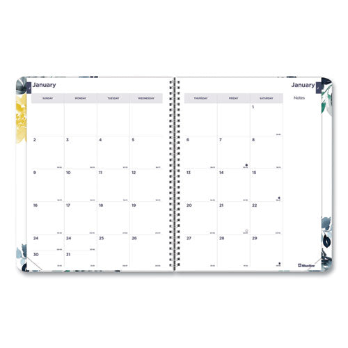 Blueline® Monthly 14-month Planner, Floral Watercolor Artwork, 11 X 8.5, Multicolor Cover, 14-month (dec To Jan): 2021 To 2023 freeshipping - TVN Wholesale