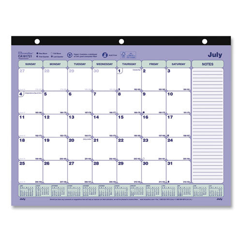 Brownline® Academic 13-month Desk Pad Calendar, 11 X 8.5, Black Binding, 13-month (july To July): 2021  To 2022 freeshipping - TVN Wholesale