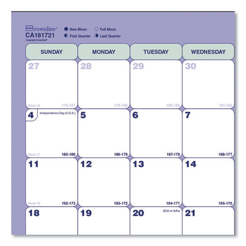 Brownline® Academic 13-month Desk Pad Calendar, 11 X 8.5, Black Binding, 13-month (july To July): 2021  To 2022 freeshipping - TVN Wholesale