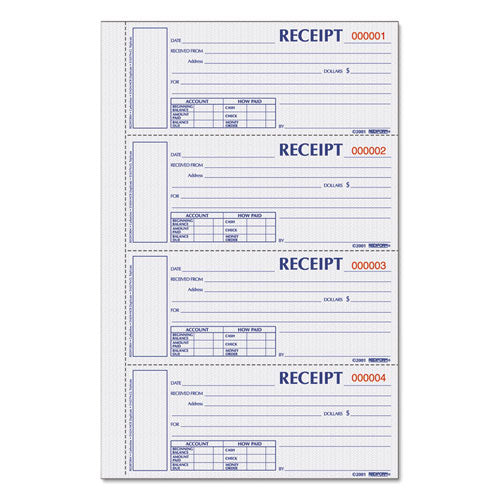 Rediform® Hardcover Numbered Money Receipt Book, Three-part Carbonless, 6.78 X 2.75, 4-page, 200 Forms freeshipping - TVN Wholesale