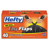 Hefty® Easy Flaps Trash Bags, 30 Gal, 0.85 Mil, 30" X 33", Black, 240-carton freeshipping - TVN Wholesale