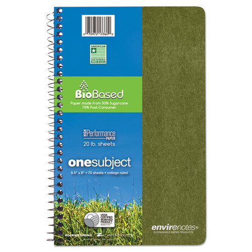 Roaring Spring® Environotes Biobased Notebook, 1 Subject, Medium-college Rule, Randomly Assorted Earthtone Covers, 9.5 X 6, 70 Sheets freeshipping - TVN Wholesale
