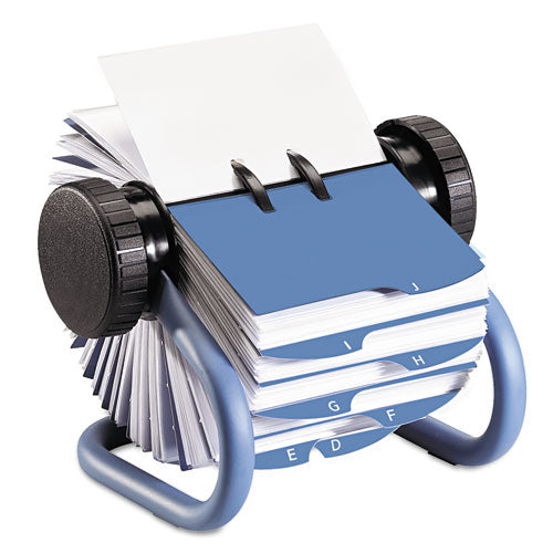Rolodex™ Open Rotary Business Card File With 24 Guides, Holds 400 2.63 X 4 Cards, 6.5 X 5.61 X 5.08, Metal, Black freeshipping - TVN Wholesale