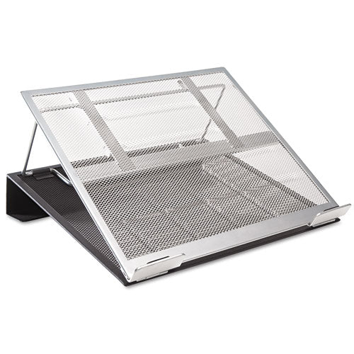 Rolodex™ Mesh Laptop Stand With Cord Organizer, 13" X 11.75" X 6.75", Black-silver, Supports 15 Lbs freeshipping - TVN Wholesale