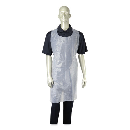AmerCareRoyal® Poly Apron, 28 X 46,  One Size Fits All, White, 100-pack, 10 Packs-carton freeshipping - TVN Wholesale