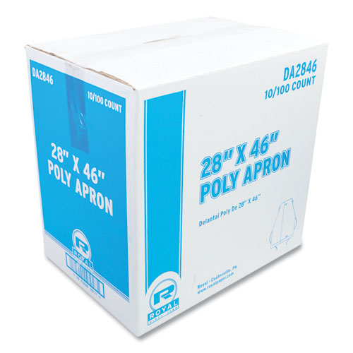 AmerCareRoyal® Poly Apron, 28 X 46,  One Size Fits All, White, 100-pack, 10 Packs-carton freeshipping - TVN Wholesale