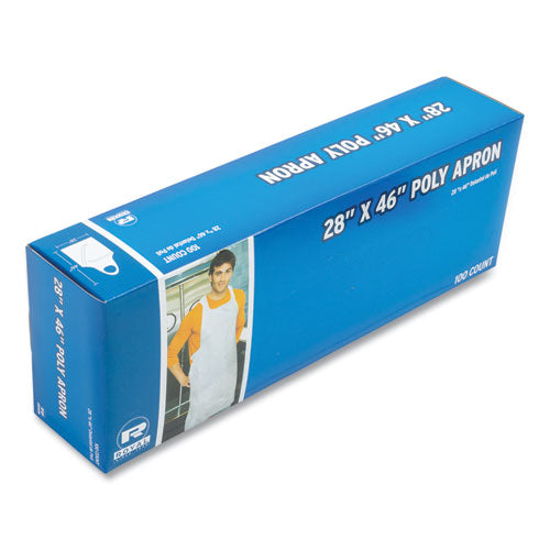 AmerCareRoyal® Poly Apron, 28 X 46,  One Size Fits All, White, 100-pack, 10 Packs-carton freeshipping - TVN Wholesale