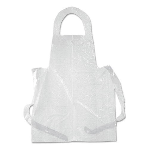 Boardwalk® Poly Apron, 28 X 55, 1 Mil, One Size Fits All, White, 100-pack freeshipping - TVN Wholesale