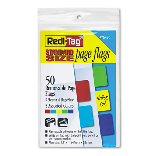 Redi-Tag® Removable Page Flags, Red-blue-green-yellow-purple, 10-color, 50-pack freeshipping - TVN Wholesale