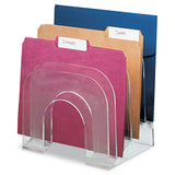 Rubbermaid® Optimizers Multifunctional Six-tier Jumbo Incline Sorter, 6 Sections, Letter Size Files, 9.38" X 10.5" X 7.38", Clear freeshipping - TVN Wholesale