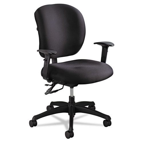 Safco® Alday Intensive-use Chair, Supports Up To 500 Lb, 17.5" To 20" Seat Height, Black Vinyl Seat-back, Black Base freeshipping - TVN Wholesale