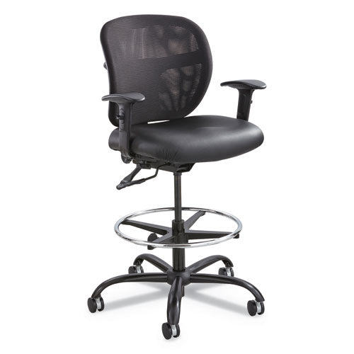 Safco® Vue Heavy-duty Extended-height Stool, Supports Up To 350 Lb, 23" To 32.5" Seat Height, Black Vinyl Seat, Black Base freeshipping - TVN Wholesale