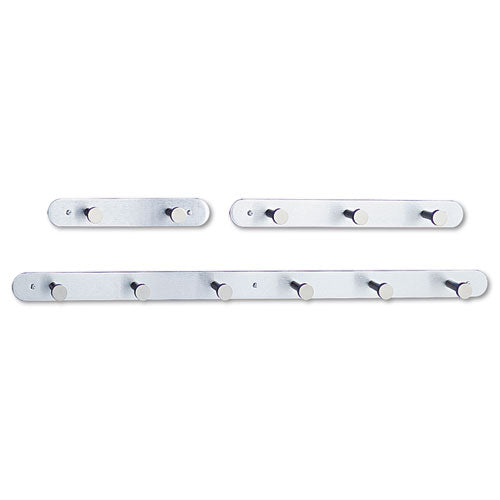 Safco® Nail Head Wall Coat Rack, Six Hooks, Metal, 36w X 2.75d X 2h, Satin freeshipping - TVN Wholesale