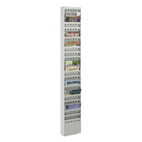 Safco® Steel Magazine Rack, 23 Compartments, 10w X 4d X 65.5h, Gray freeshipping - TVN Wholesale