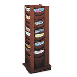 Safco® Rotary Display, 48 Compartments, 17.75w X 17.75d X 49.5h, Mahogany freeshipping - TVN Wholesale