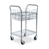 Safco® Wire Mail Cart, 600-lb Capacity, 18.75w X 26.75d X 38.5h, Metallic Gray freeshipping - TVN Wholesale