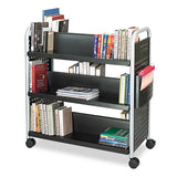 Safco® Scoot Book Cart, Three-shelf, 33w X 14.25d X 44.25h, Black freeshipping - TVN Wholesale