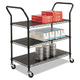 Safco® Wire Utility Cart, Three-shelf, 43.75w X 19.25d X 40.5h, Black freeshipping - TVN Wholesale
