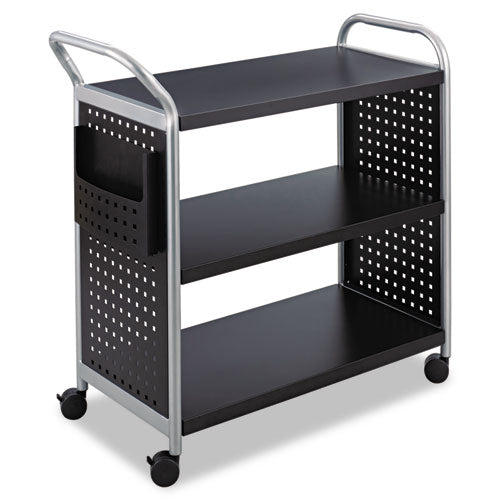 Safco® Scoot Three-shelf Utility Cart, 31w X 18d X 38h, Black-silver freeshipping - TVN Wholesale