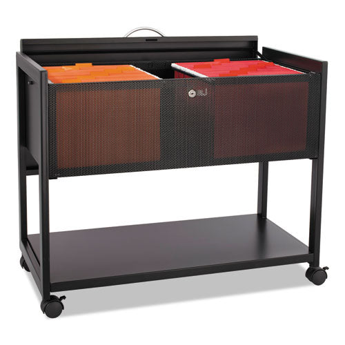 Safco® Locking Top Mobile Tub File, One-shelf, 33.25w X 17d X 27h, Black freeshipping - TVN Wholesale