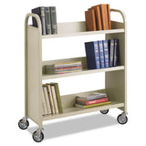 Safco® Steel Book Cart, Six-shelf, 36w X 18.5d X 43.5h, Sand freeshipping - TVN Wholesale