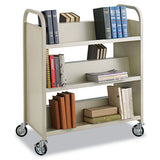 Safco® Steel Book Cart, Three-shelf, 36w X 14.5d X 43.5h, Sand freeshipping - TVN Wholesale