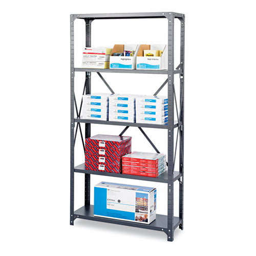 Safco® Commercial Steel Shelving Unit, Five-shelf, 36w X 12d X 75h, Dark Gray freeshipping - TVN Wholesale