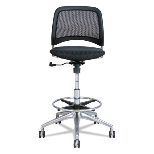 Safco® Reve Mesh Extended-height Chair, Supports Up To 250 Lb, 25" To 35" Seat Height, Black Seat-back, Chrome Base freeshipping - TVN Wholesale