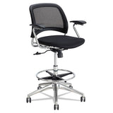 Safco® Reve Mesh Extended-height Chair, Supports Up To 250 Lb, 25" To 35" Seat Height, Black Seat-back, Chrome Base freeshipping - TVN Wholesale