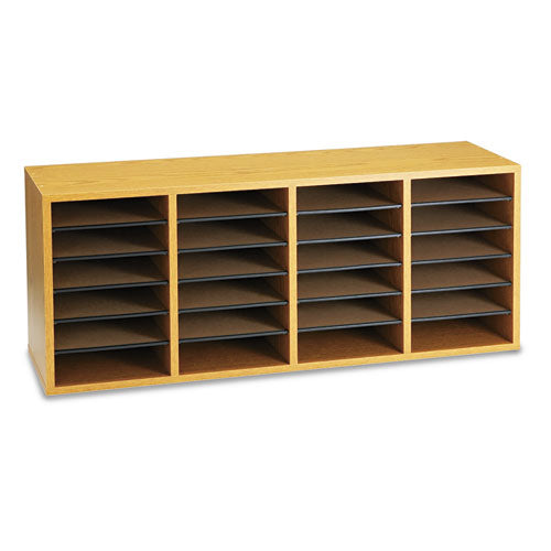 Safco® Wood-laminate Literature-cd Sorter, 16 Section, 19 1-2 X 11 3-4 X 21, Medium Oak freeshipping - TVN Wholesale