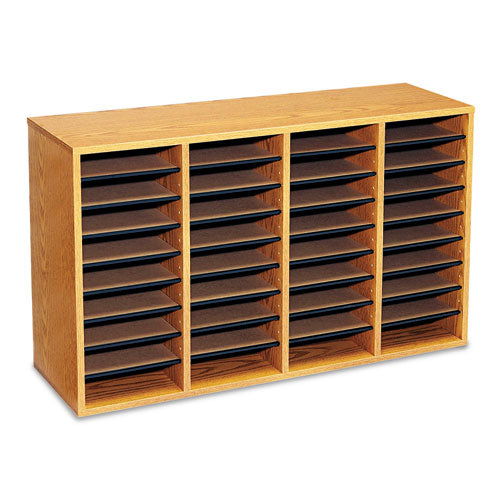 Safco® Wood-laminate Literature-cd Sorter, 16 Section, 19 1-2 X 11 3-4 X 21, Medium Oak freeshipping - TVN Wholesale
