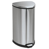 Safco® Step-on Waste Receptacle, Triangular, Stainless Steel, 10 Gal, Chrome-black freeshipping - TVN Wholesale