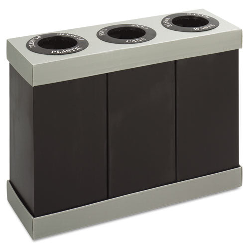 Safco® At-your-disposal Recycling Center, Polyethylene, Three 84 Gal Bins, Black freeshipping - TVN Wholesale