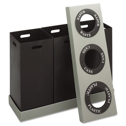 Safco® At-your-disposal Recycling Center, Polyethylene, Three 84 Gal Bins, Black freeshipping - TVN Wholesale