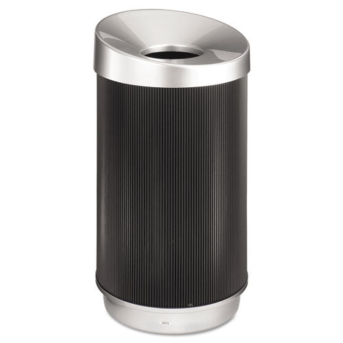 Safco® At-your-disposal Vertex Receptacle, Round, Polyethylene, 38 Gal, Black-chrome freeshipping - TVN Wholesale