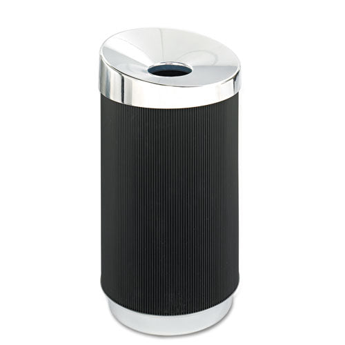 Safco® At-your-disposal Vertex Receptacle, Round, Polyethylene, 38 Gal, Black-chrome freeshipping - TVN Wholesale