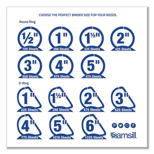 Samsill® Earth's Choice Biobased Locking D-ring Reference Binder, 3 Rings, 5" Capacity, 11 X 8.5, Black freeshipping - TVN Wholesale