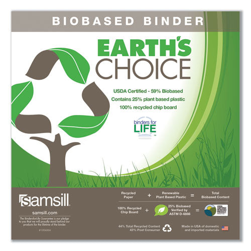 Samsill® Earth's Choice Biobased Locking D-ring Reference Binder, 3 Rings, 4" Capacity, 11 X 8.5, Black freeshipping - TVN Wholesale
