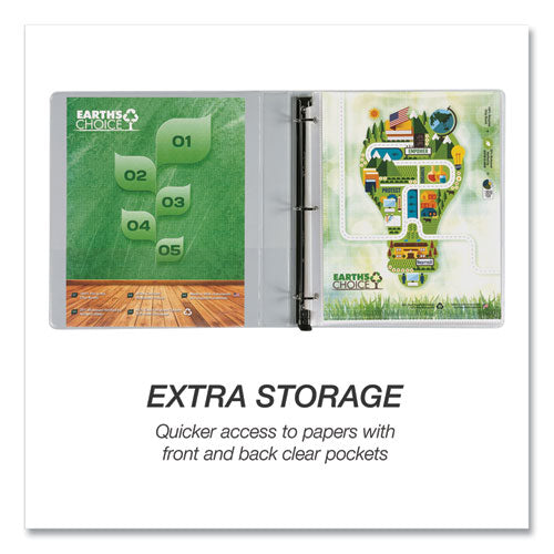 Samsill® Earth's Choice Heavy-duty Biobased One-touch Locking D-ring View Binder, 3 Rings, 4" Capacity, 11 X 8.5, White freeshipping - TVN Wholesale