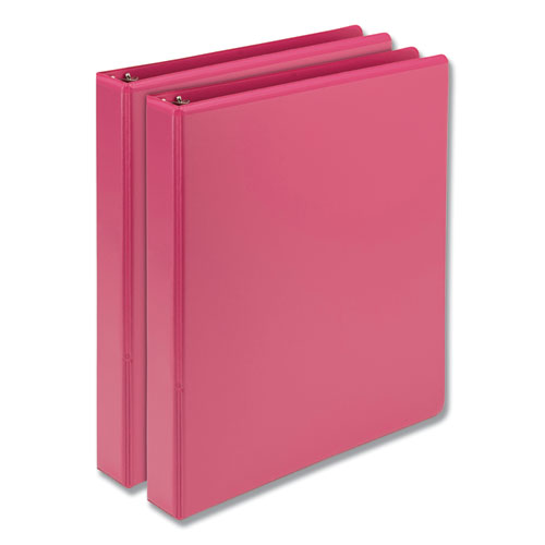 Samsill® Earth’s Choice Biobased Durable Fashion View Binder, 3 Rings, 1" Capacity, 11 X 8.5, Berry, 2-pack freeshipping - TVN Wholesale