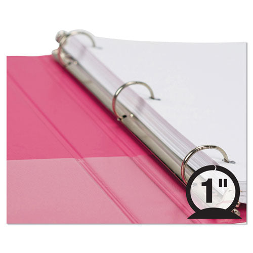 Samsill® Earth’s Choice Biobased Durable Fashion View Binder, 3 Rings, 1" Capacity, 11 X 8.5, Berry, 2-pack freeshipping - TVN Wholesale