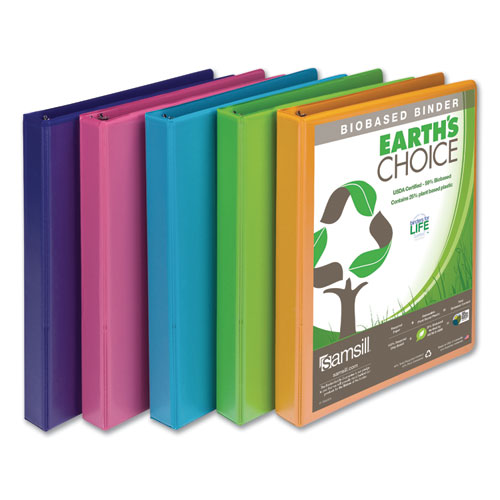 Samsill® Earth’s Choice Biobased Durable Fashion View Binder, 3 Rings, 2" Capacity, 11 X 8.5, Berry, 2-pack freeshipping - TVN Wholesale