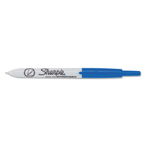 Sharpie® Retractable Permanent Marker, Extra-fine Needle Tip, Blue freeshipping - TVN Wholesale